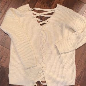 Tie back sweater! Only worn once!
